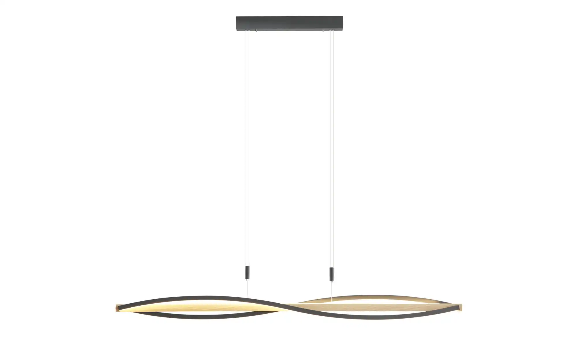 KHG LED-Pendelleuchte, 3-flammig, schwarz/ Eiche