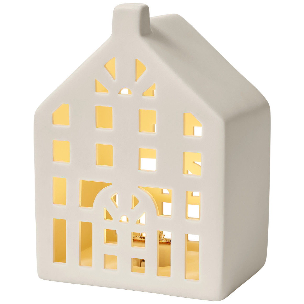 My Home Deko-Aufsteller Haus mit Licht weiss