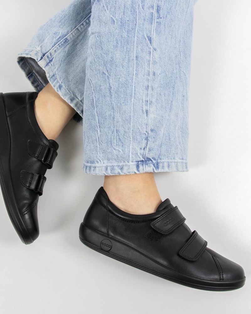Ecco Soft 2.0 Klittenbandschoenen  - zwart