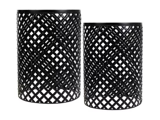 Ensemble de 2 supports en mosaïque et métal noirs