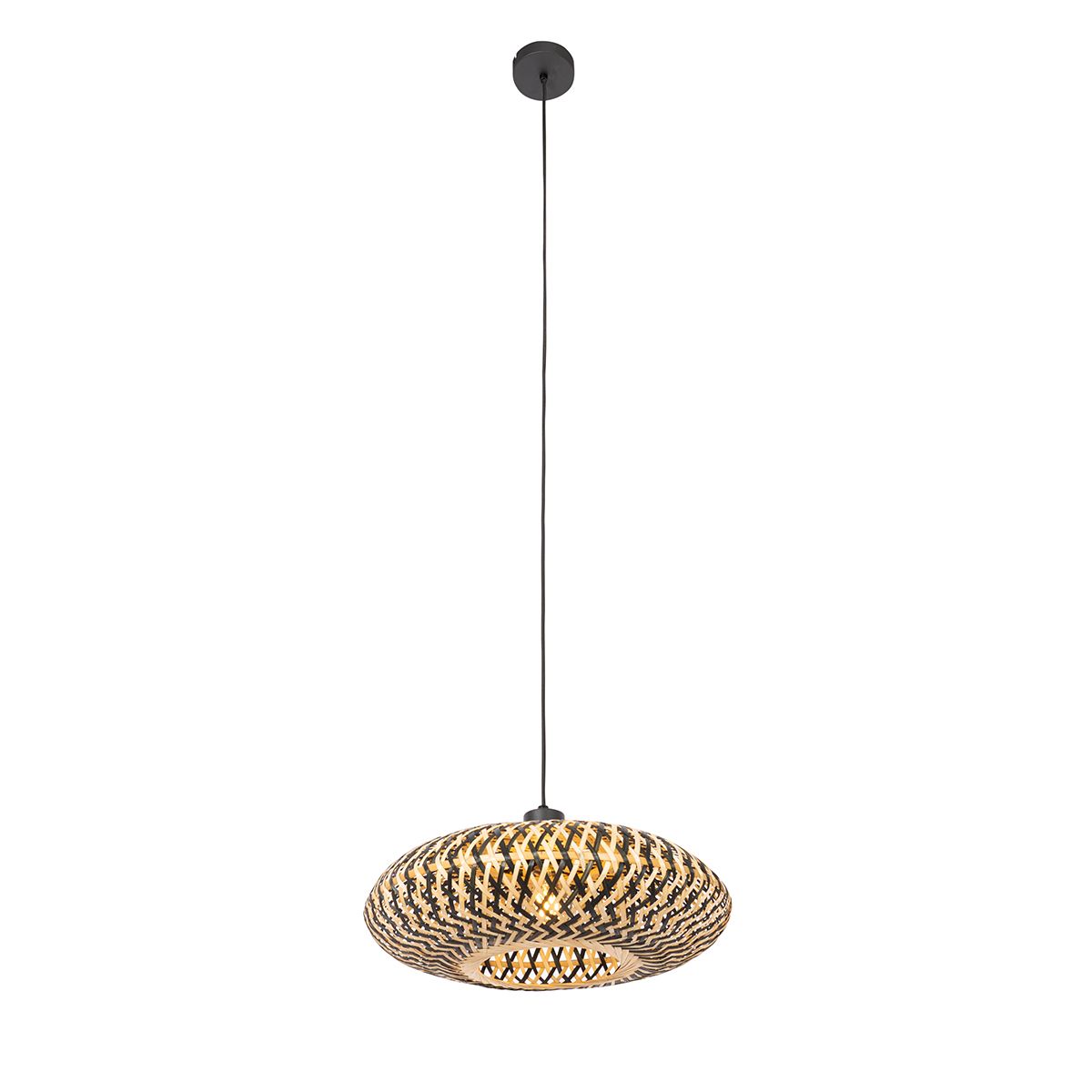 Oosterse hanglamp zwart bamboe 40 cm - Ostrava