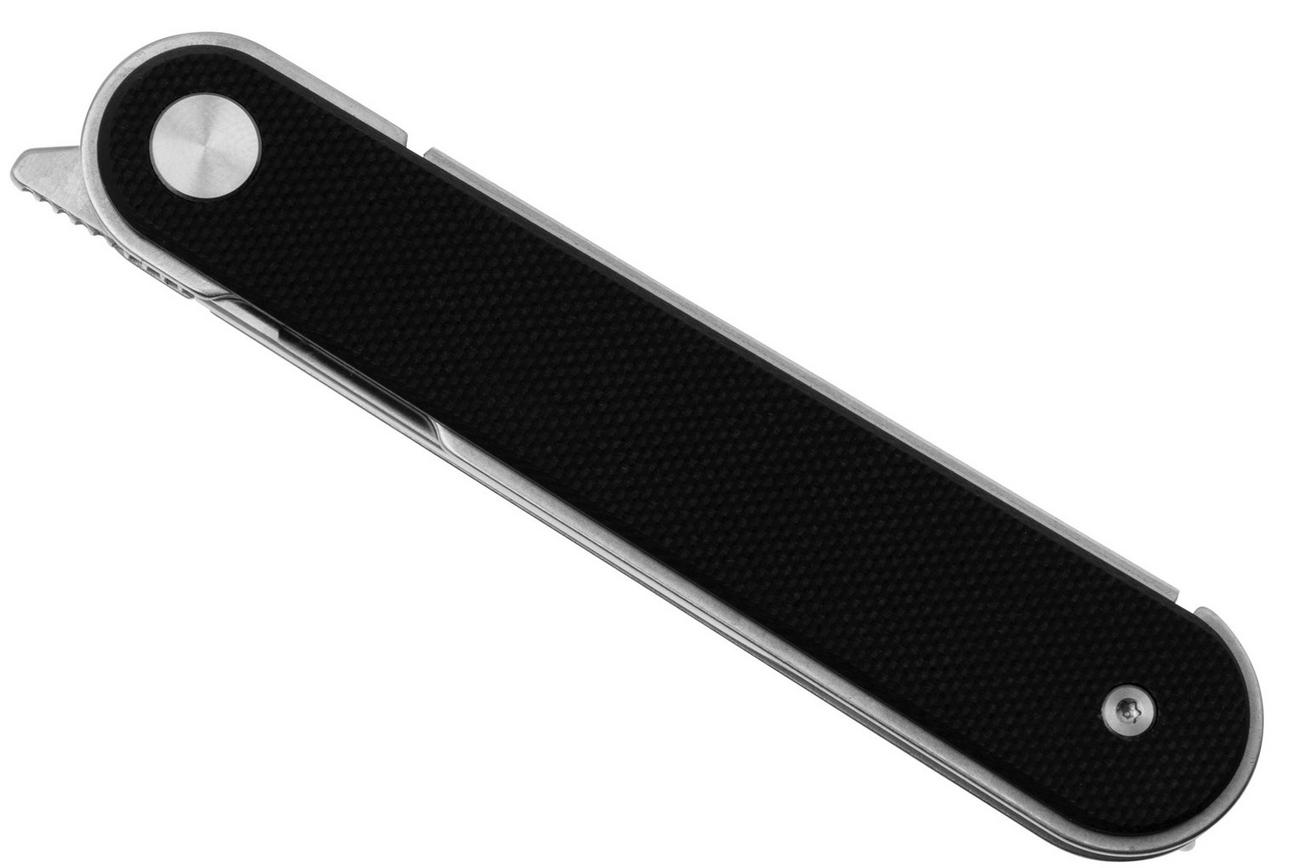 Real Steel Iris Front Flipper 8061BB Satin 12C27, Black G10, zakmes