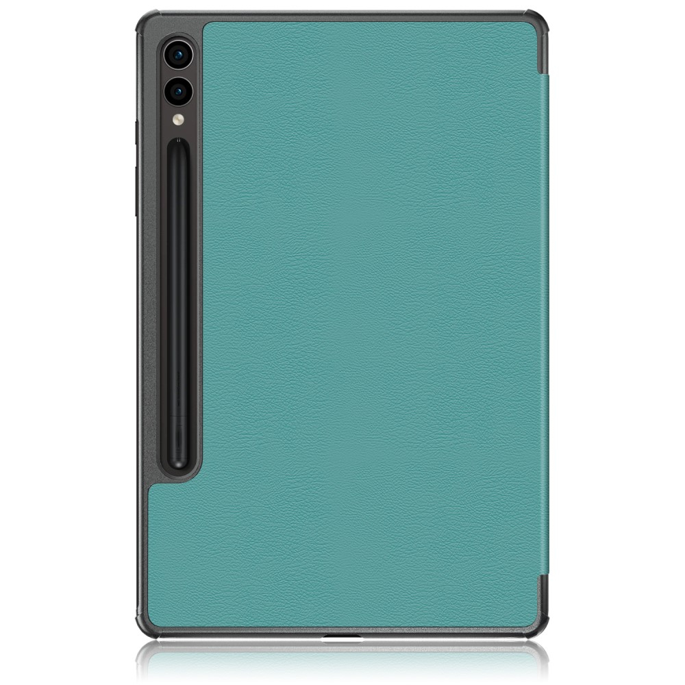 Samsung Galaxy Tab S9  Plus Leder Tasche Smart Cover Hülle Litchi Look   S-Pen Halterung - Grün