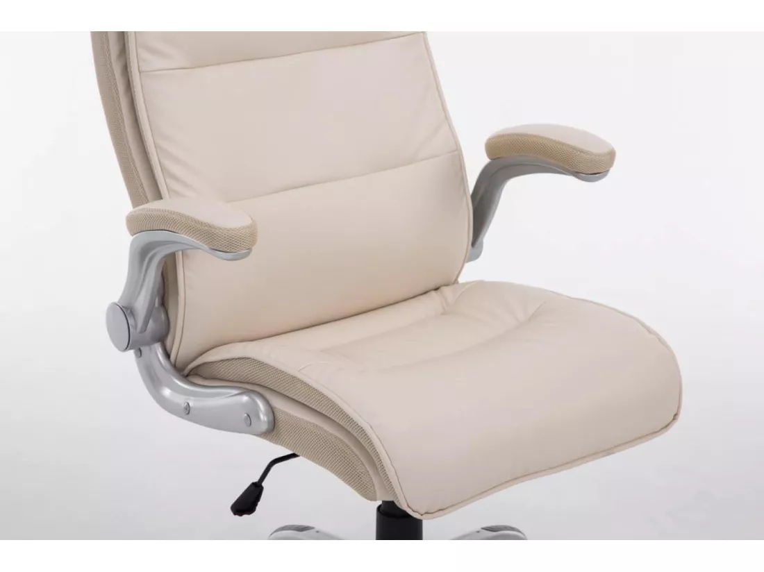 Chaise de bureau - Similicuir & Plastique - Crème - BIG Villach