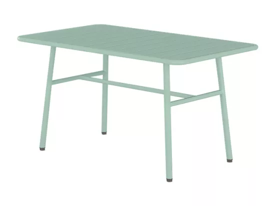 Salon de jardin en métal : un banc, 2 chaises et une table basse - Vert amande - CEDEIRA de MYLIA