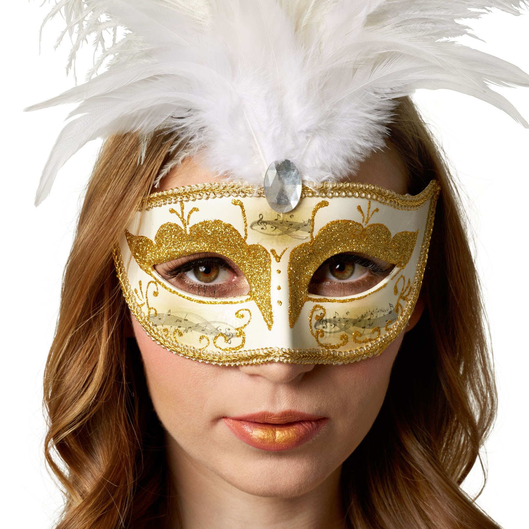 tectake® Venezianische Maske mit Federn