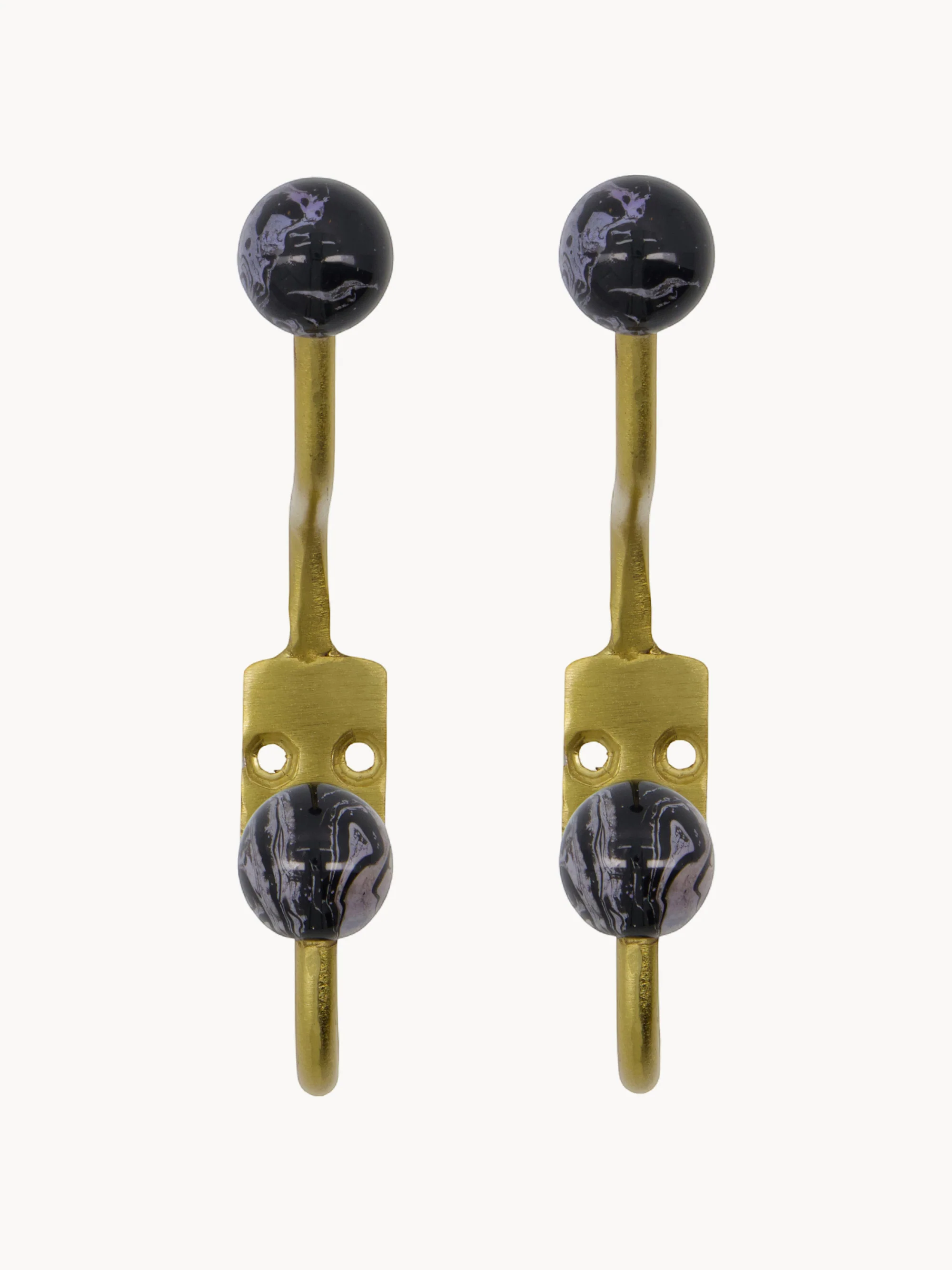 Handgemaakte metalen wandhaken Ball, 2-delig