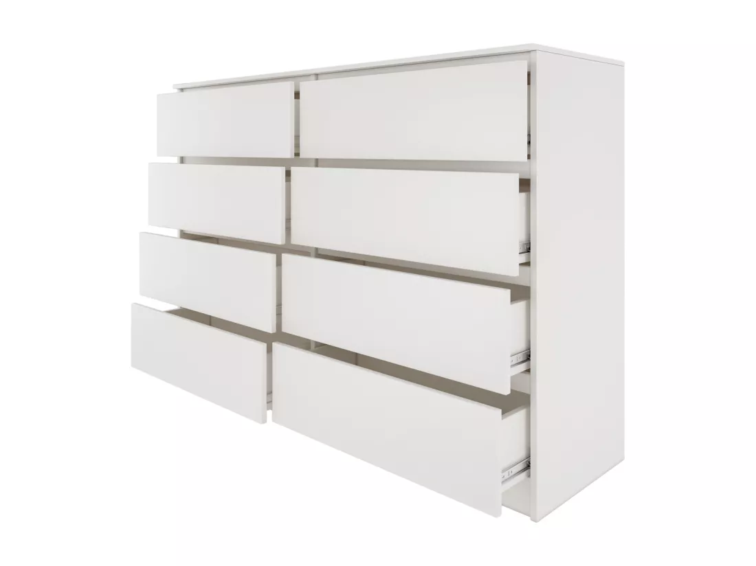 MILAN | Commode contemporaine chambre/salon/bureau 40x138x97 | 8 tiroirs coullissants | Meuble de rangementent | Chiffonier