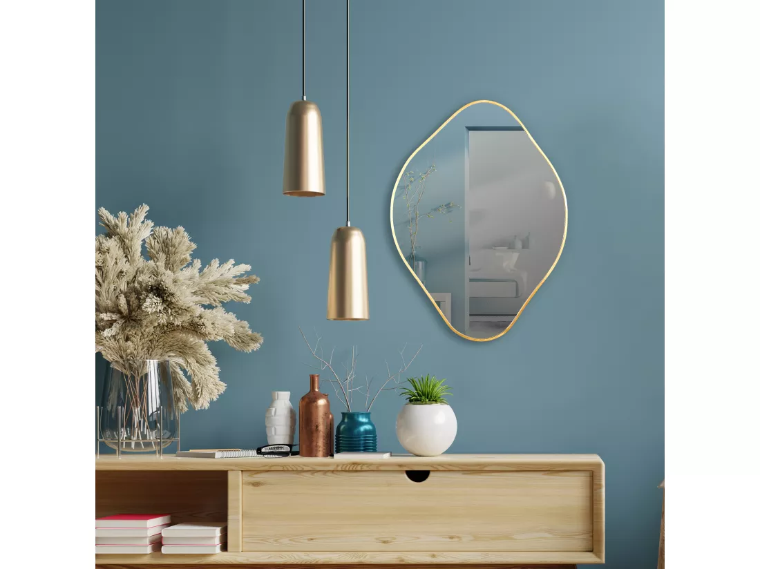Miroir Deco Contour Dore Losange H60cm Come