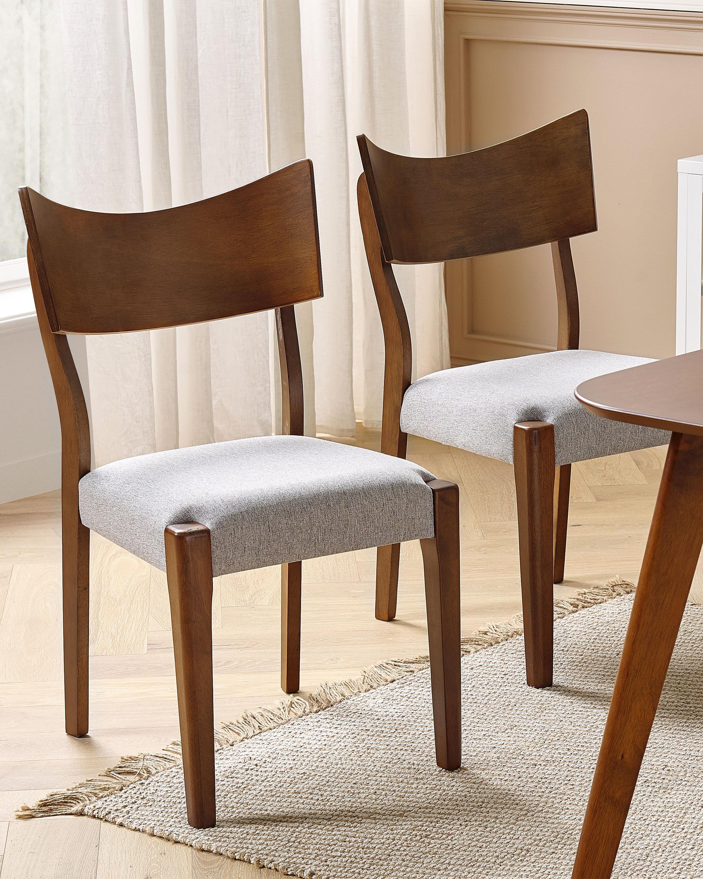 Set van 2 eetkamerstoelen EDEN Hout Lichtgrijs
