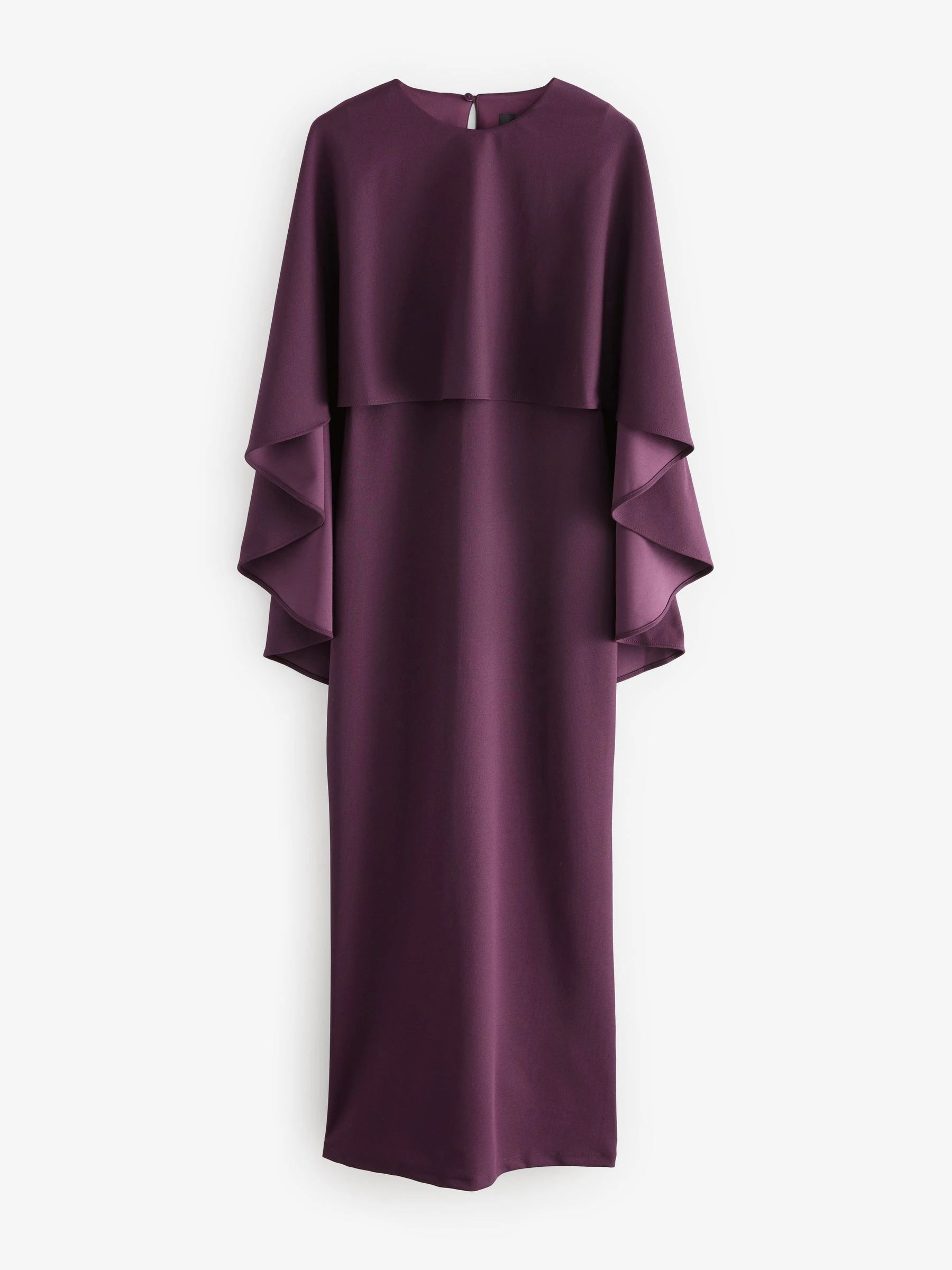 Bordeauxrood - Lange jurk met cape