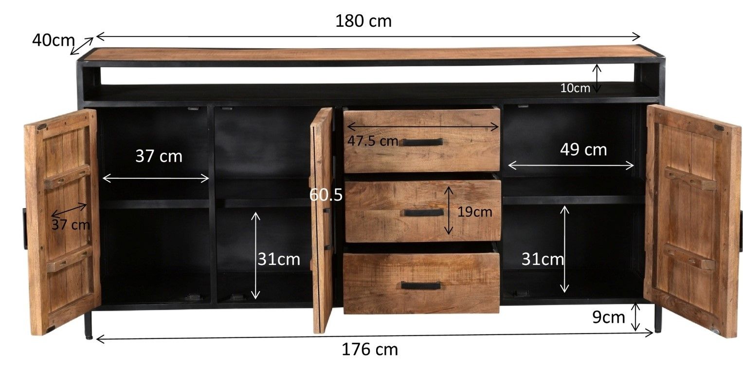 Dressoir Sturdy B180 x D40 x H90 cm