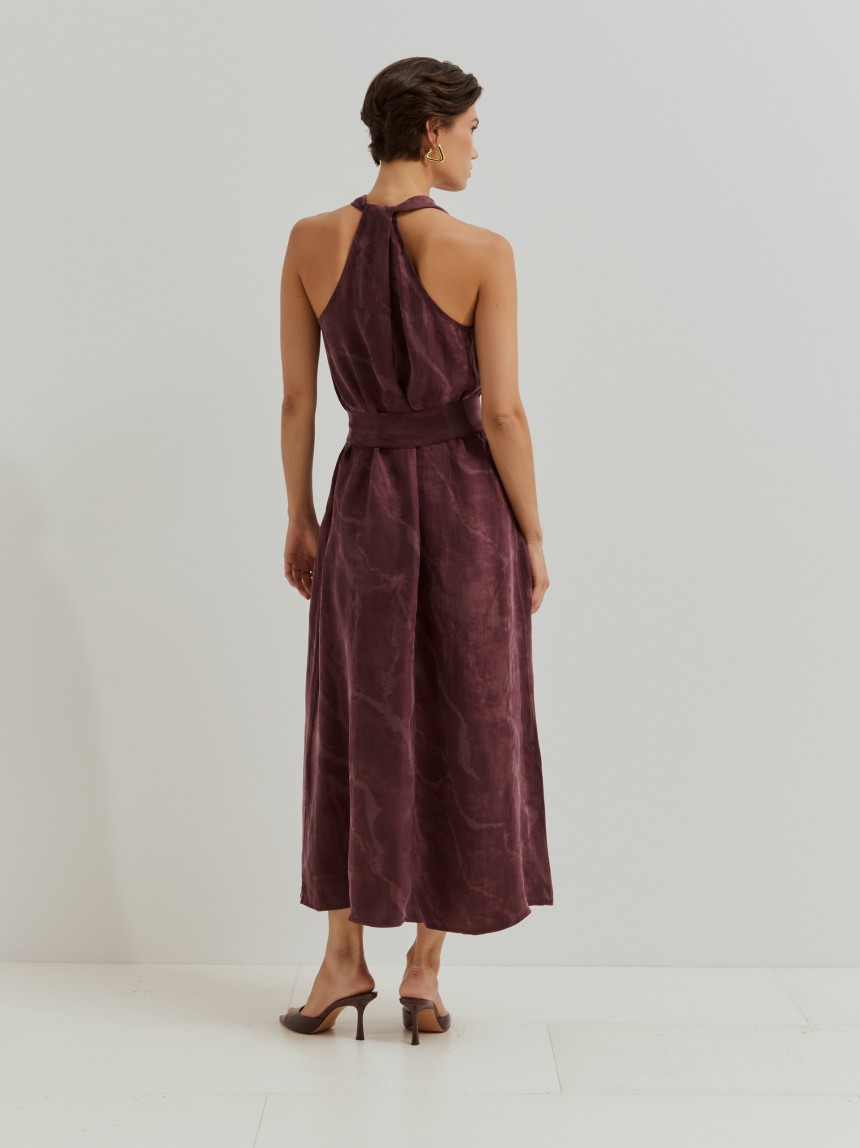 Vestido estampado em liocel