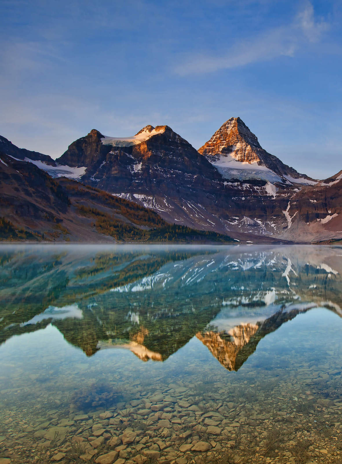 Fototapete DESIGNWALLS 2.0 - braun-blau - Berge - 2,6 Meter