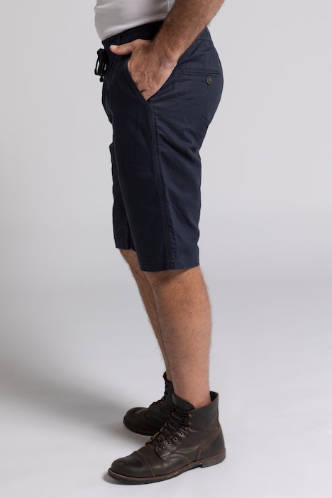 Bermuda, Leinenmix, Elastikbund, Basic Fit