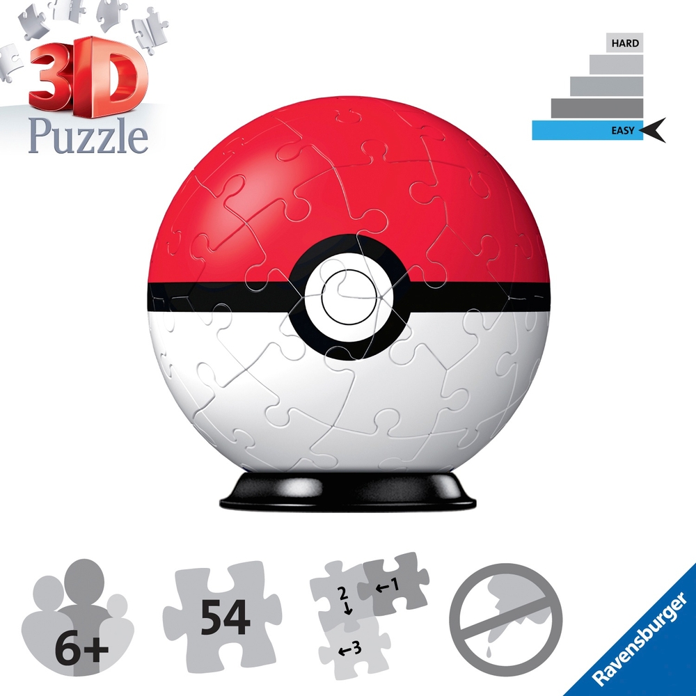 Ravensburger Pokémon Pokéball 54-teiliges 3D-Puzzle
