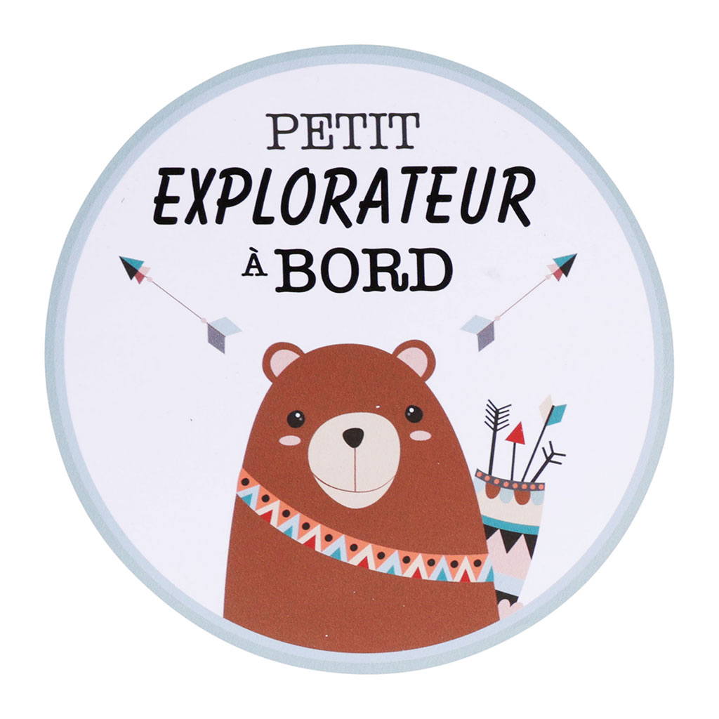 Sticker voiture bébé à bord rond D 15cm
