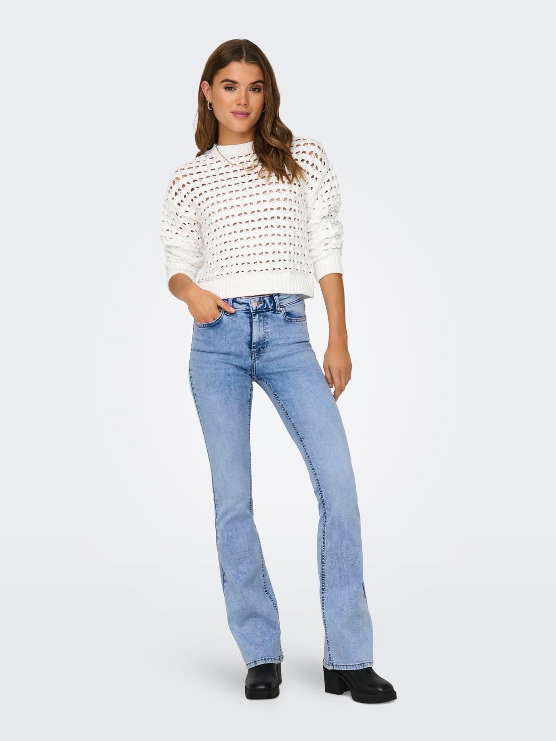 ONLLINDA Strickpullover Bright White