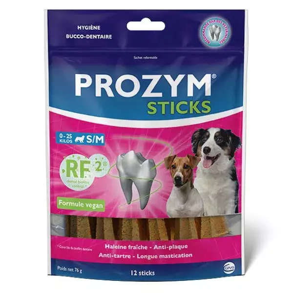 Prozym RF2 Palitos Mastigáveis para Cães Tamanho P/M (0-25kg) 12 unidades