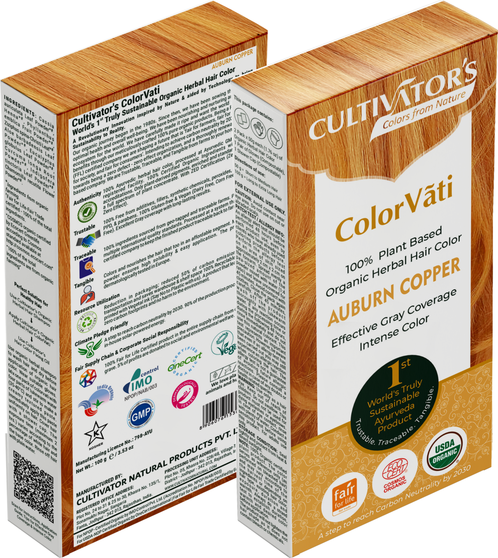 CULTIVATOR'S  ColorVãti Organic Herbal Hair Color - 05 Auburn Copper, 100 g