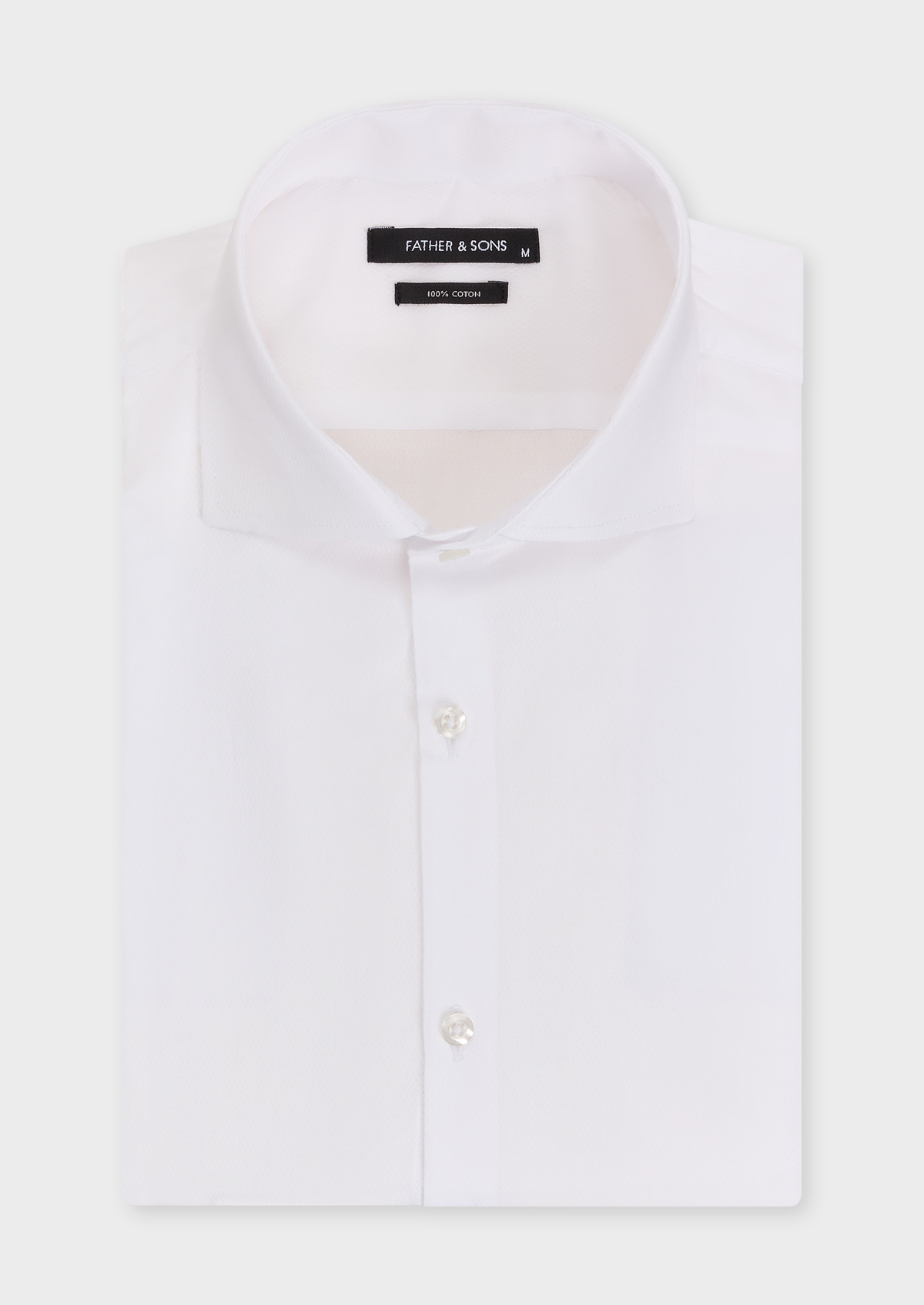 Chemise habillée Slim en coton bio façonné uni blanc