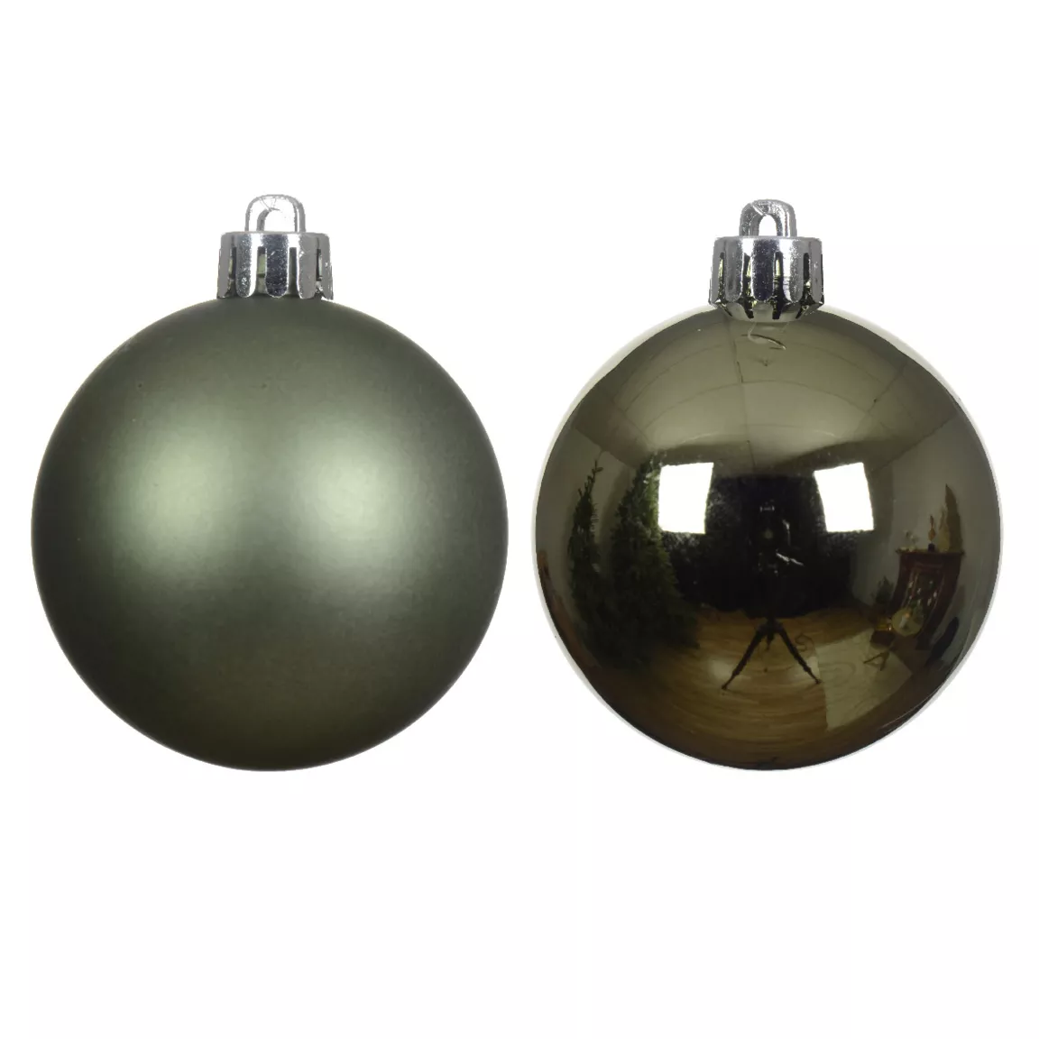 Lot de 12 boules de Noël (D60 mm) Alpine Vert romarin