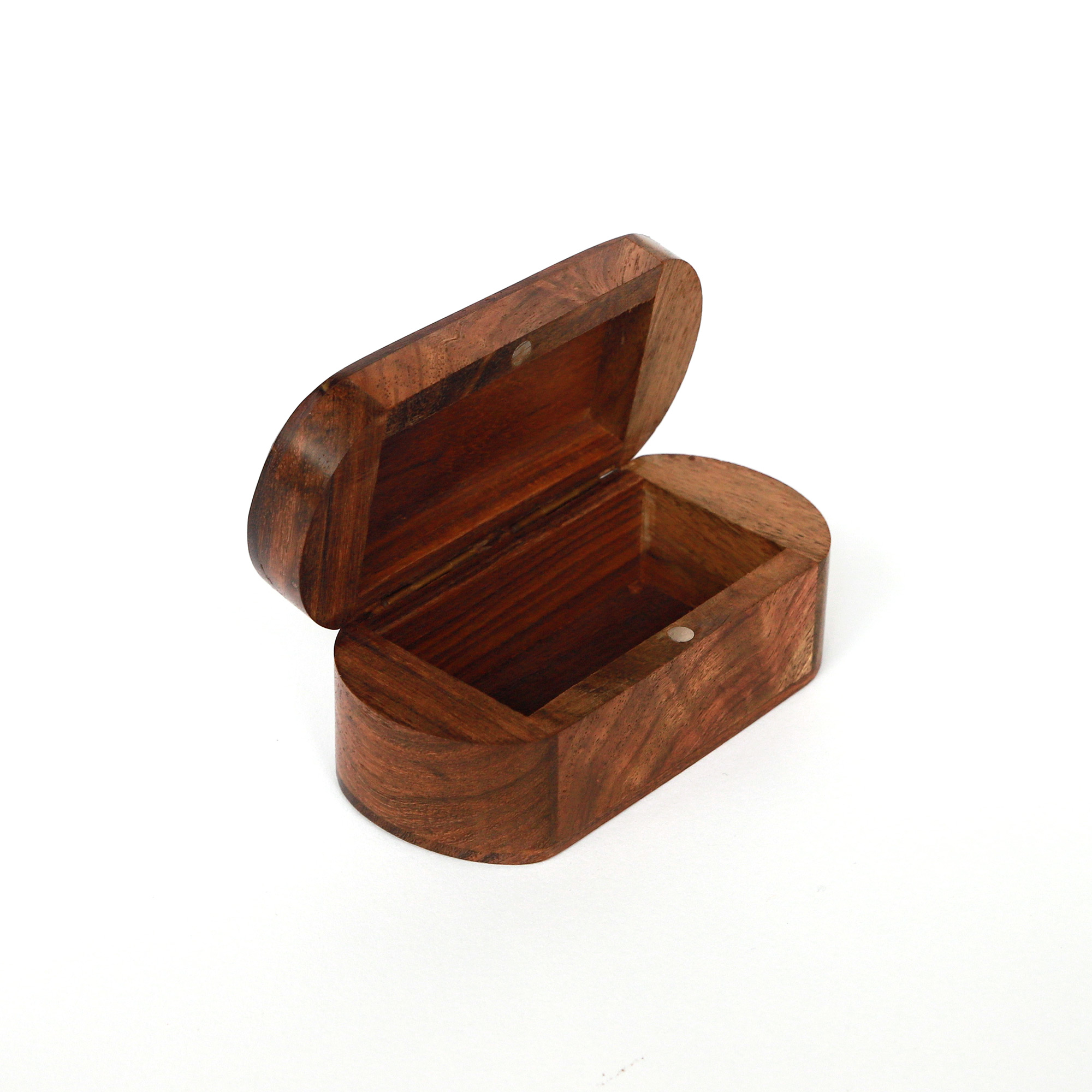 Holzbox mit Messingintarsien, Sheesham-Holz, B 10 cm, H 5 cm, L 4 cm von fischer's lagerhaus