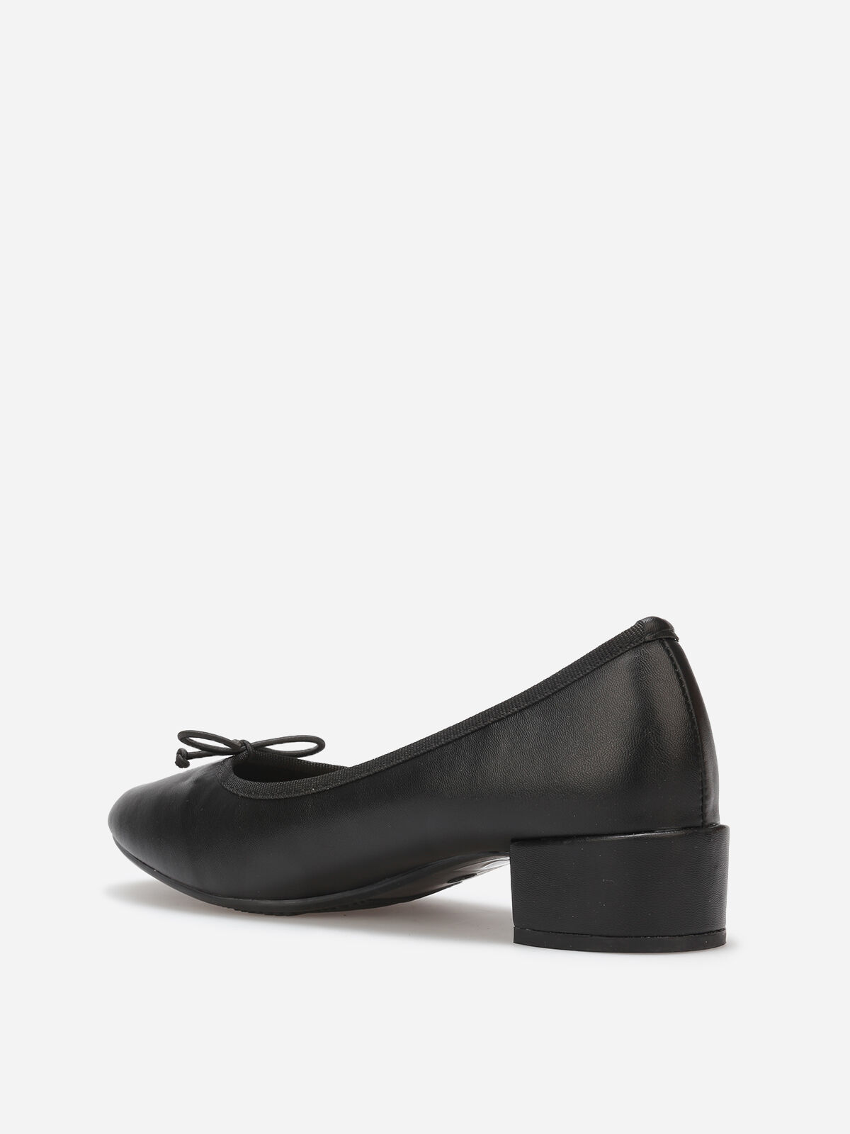 Ballerines à talon avec nœud- Noir