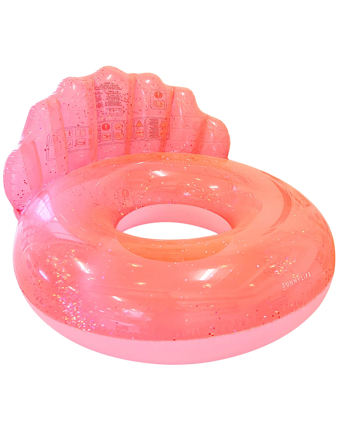 Schwimmring SHELL (Ø110 cm) in neon coral