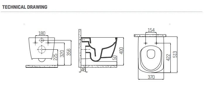 SaniGoods Cody douche wc met bidetkraan koud water en softclose zitting wit glans