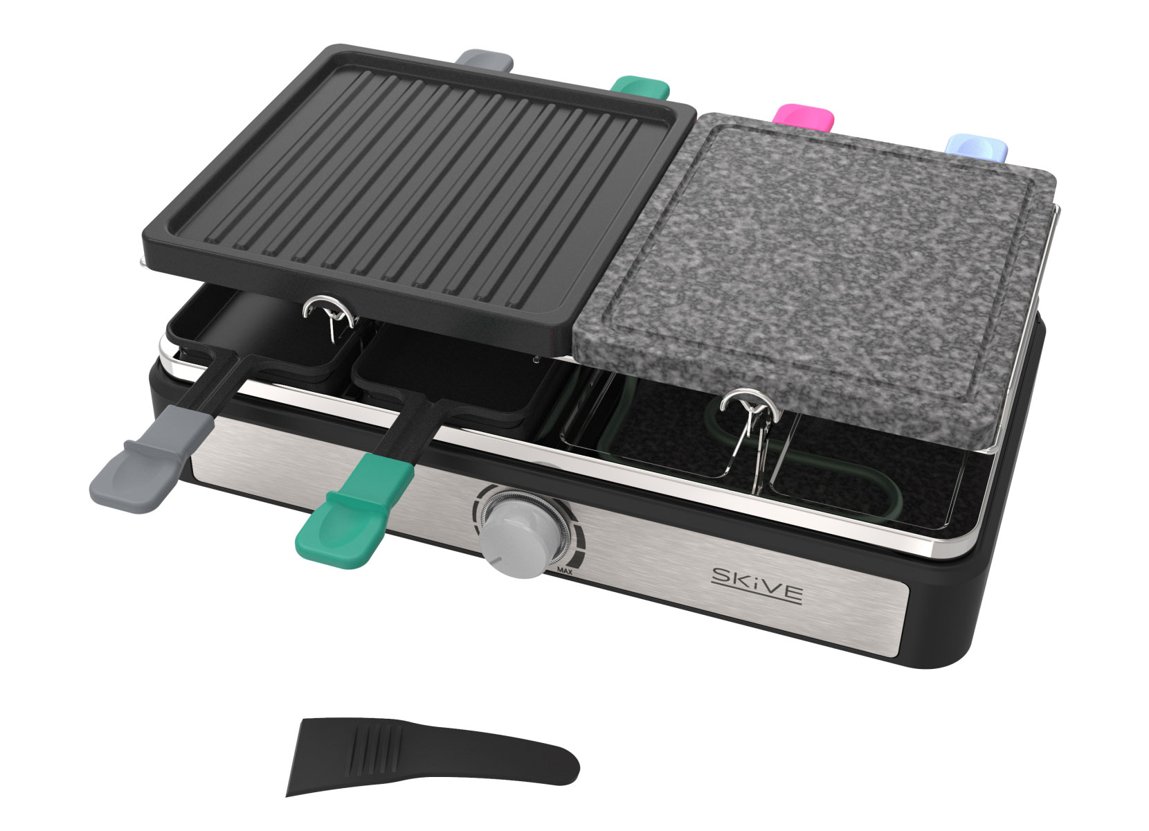 Raclette-Grill mit Granitsteinplatte für 8 Personen