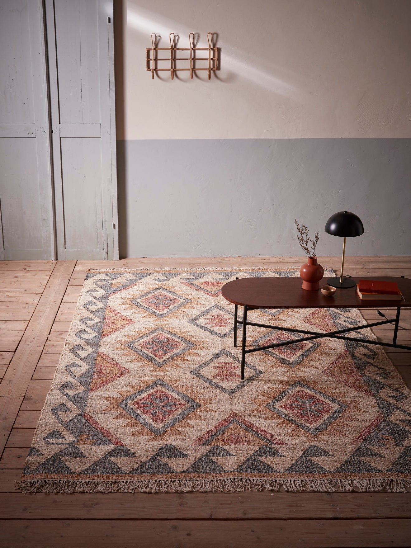 Tapis jute coloré