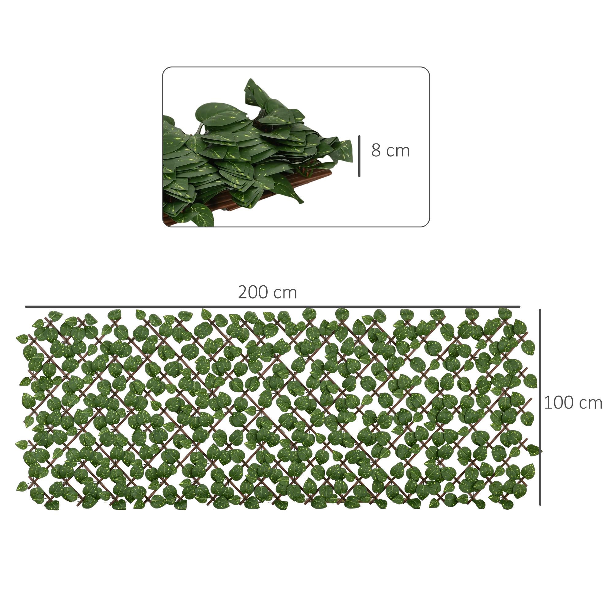 Cerca viva artificial verde Outsunny