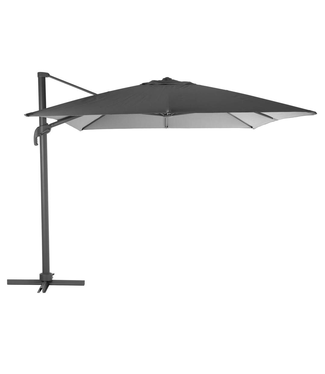Parasol déporté rectangulaire Eléa - Inclinable - L. 400 x l. 300 cm - Gris ardoise et graphite