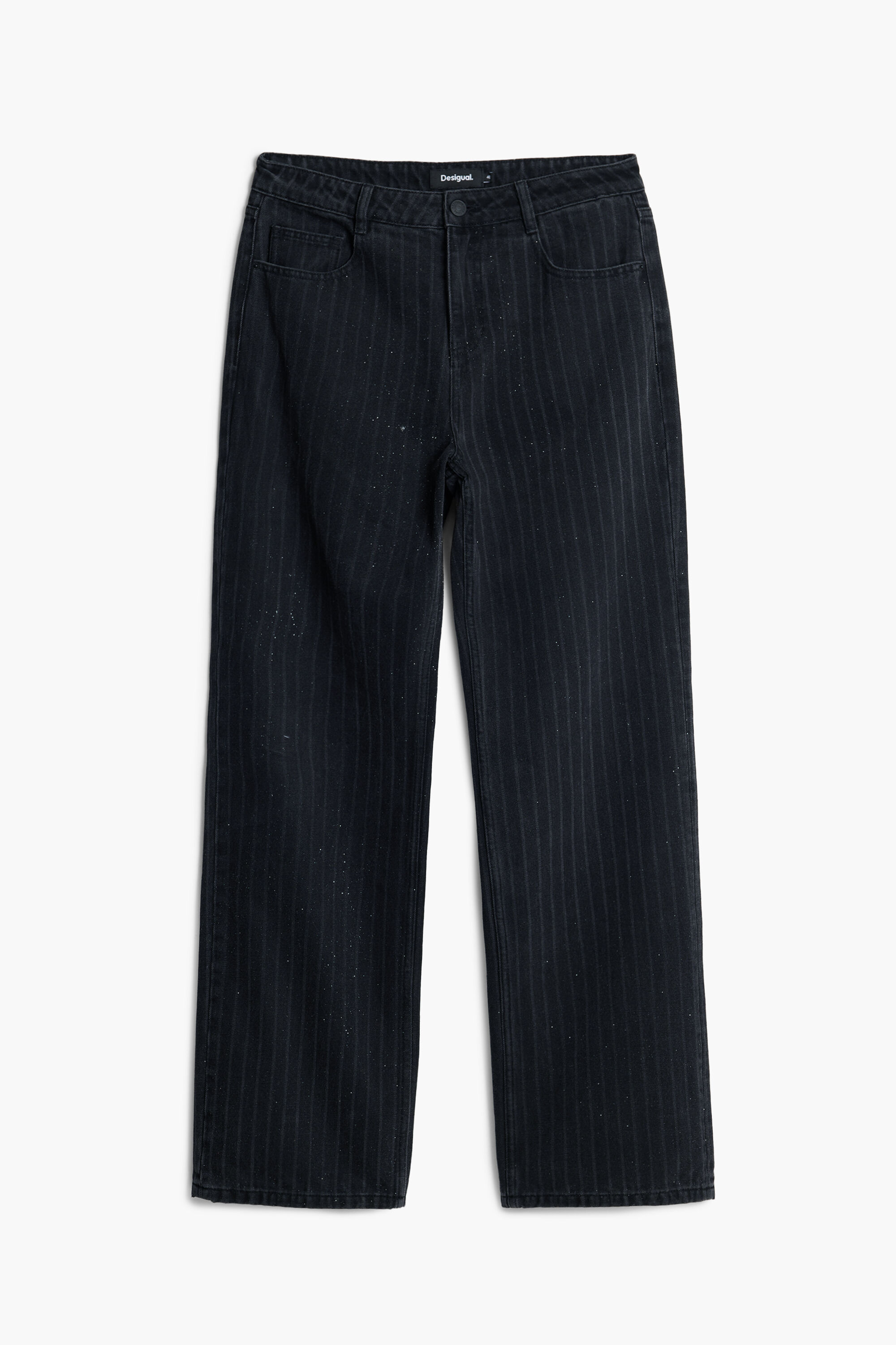 Calça jeans reta com pesponto