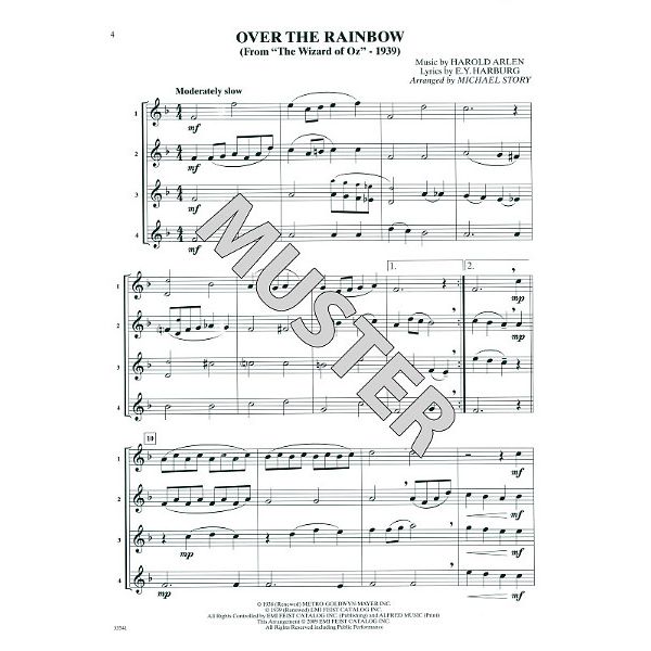 Alfred Music Publishing Movie Quartets for All T-Sax