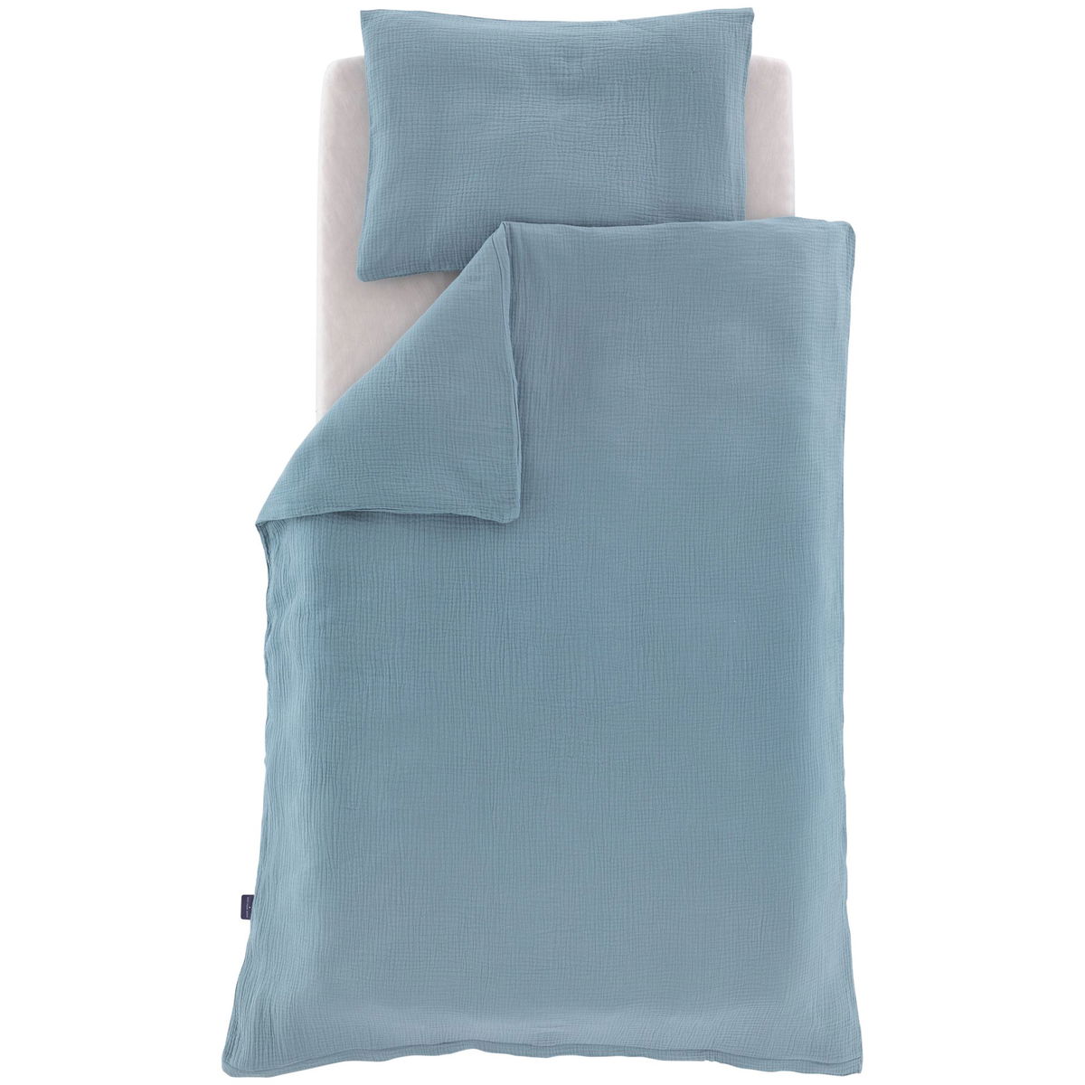 TräumelandTräumeland   Kinderbettwäsche Baumwollmusselin jeansblau