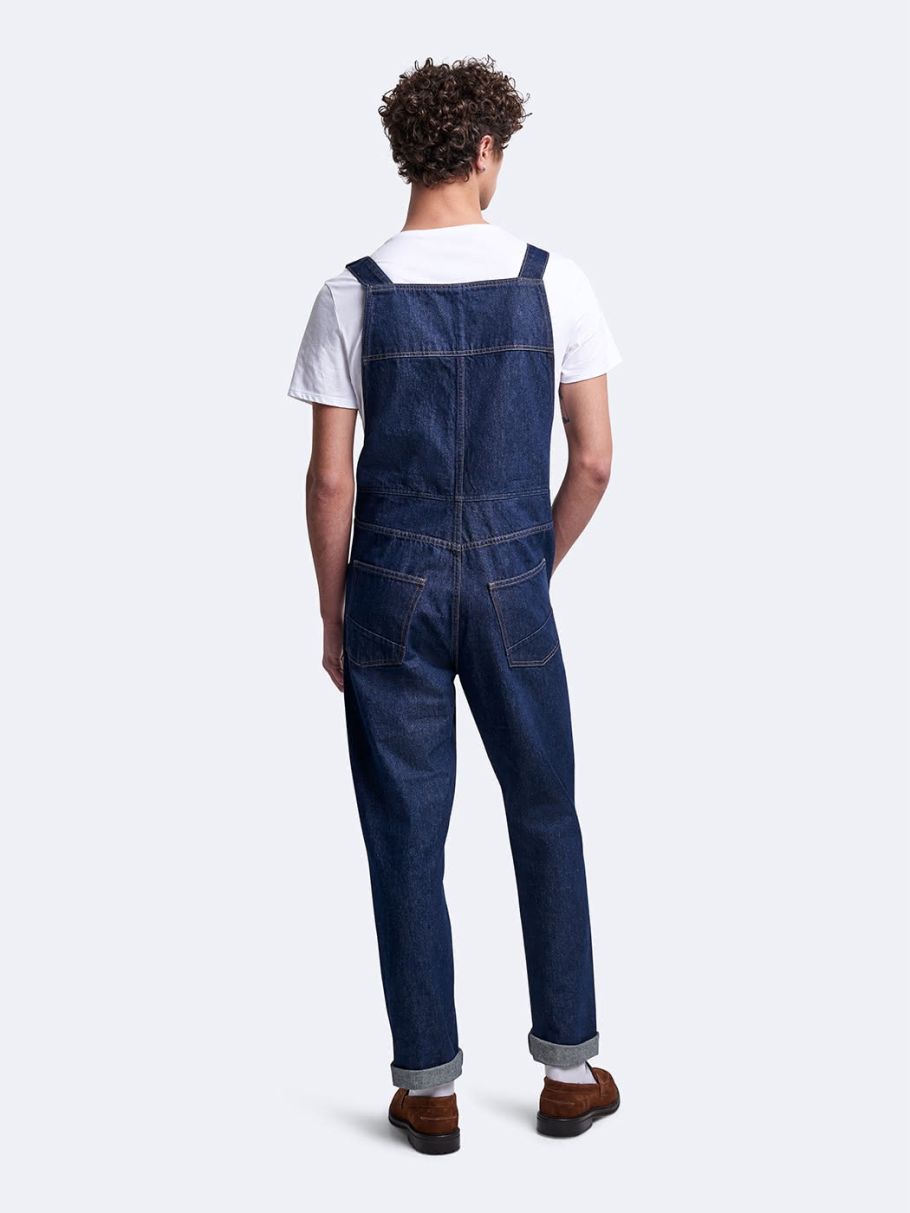 Salopette en coton denim brut
