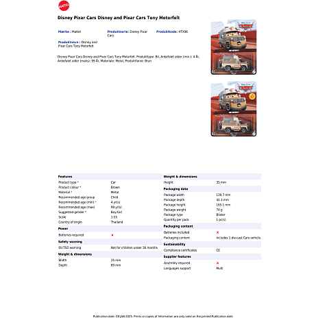 Disney Pixar Cars 3, 1 stk. legetøjsbil