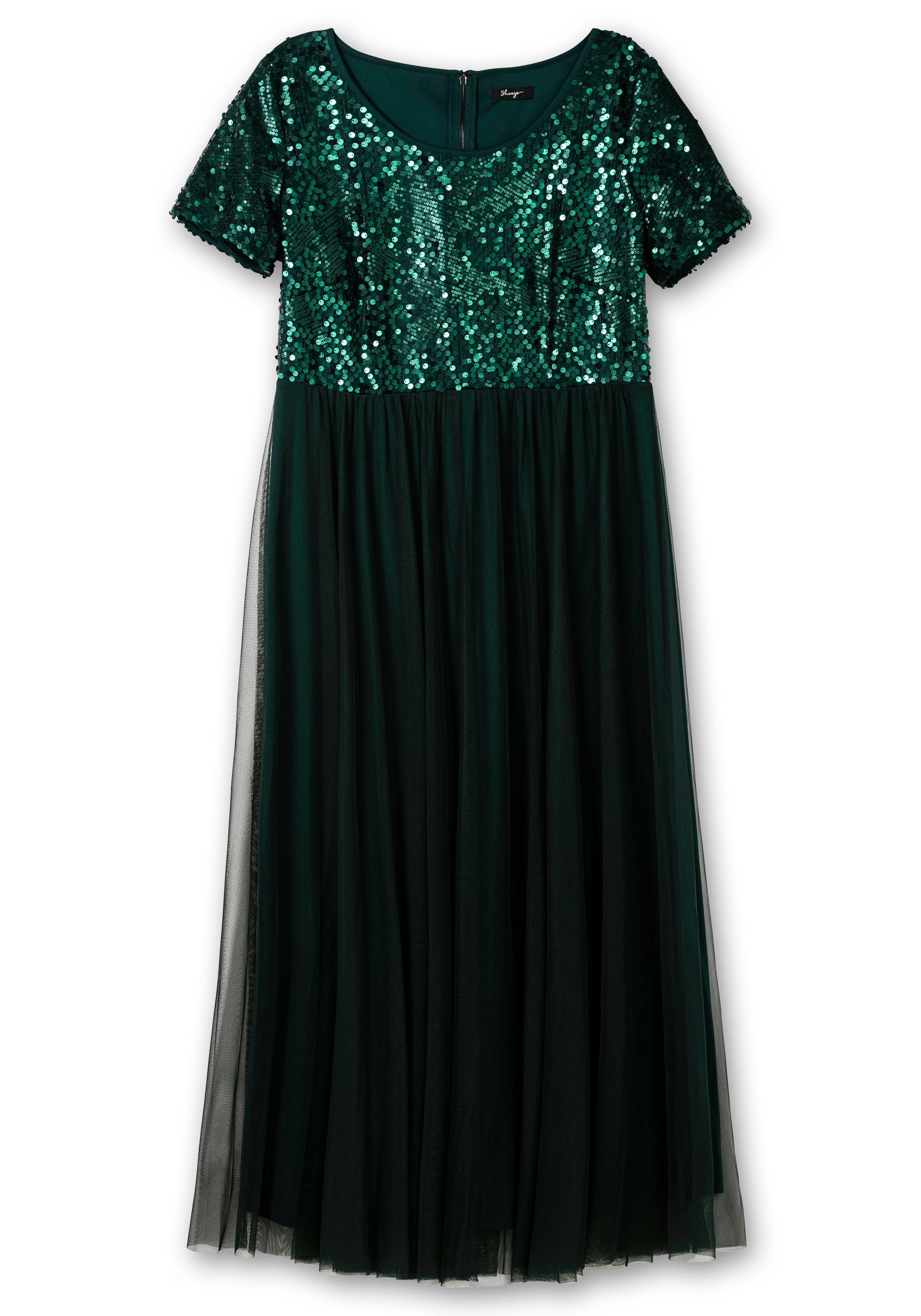 Abendkleid in A-Linie, mit Pailletten