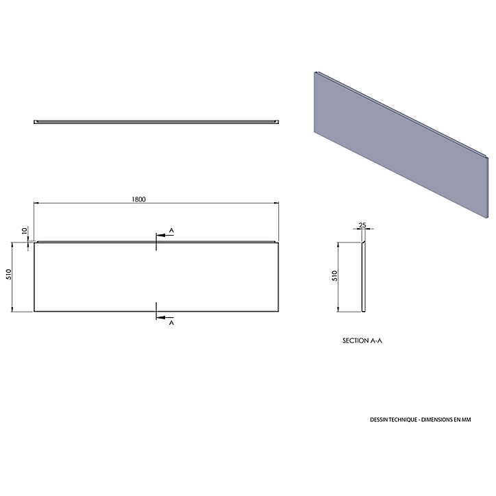 Tablier de baignoire frontal blanc Balneo Panel 180 cm