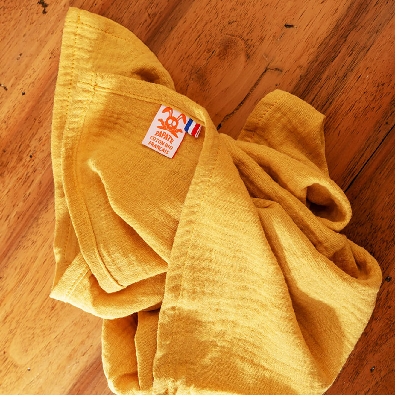 Papate Maxi Lange en Coton Bio honey - 100x100 cm