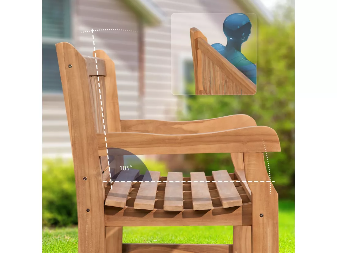 Banc de jardin - Bois - Teck - Jackson V2
