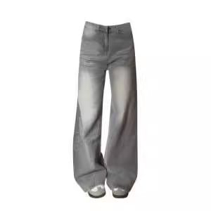 Jerolenea - High Waist Washed Wide Leg Jeans