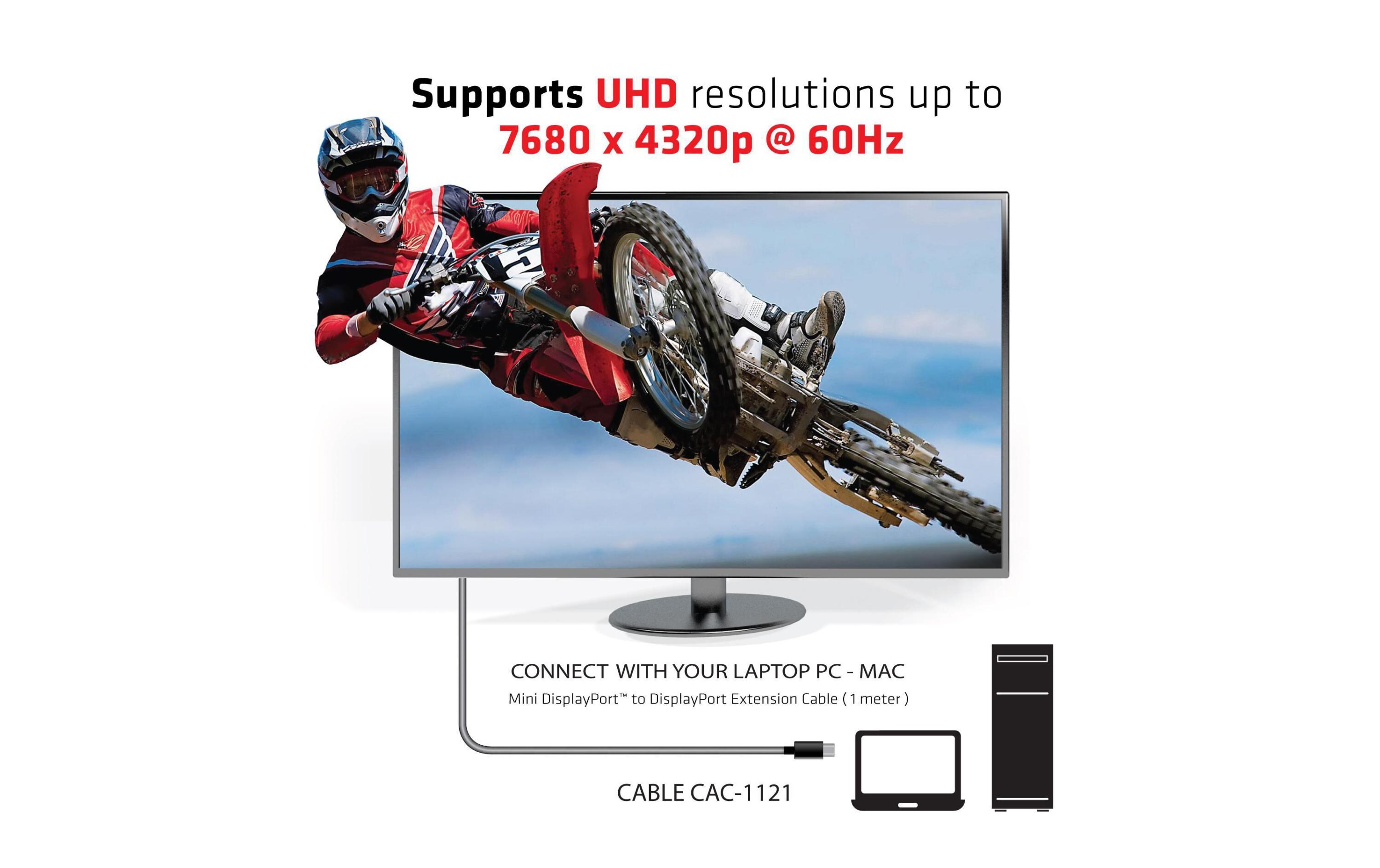 Verlängerungskabel Mini-DisplayPort - DisplayPort, 1 mMDP auf DP-Verlängerungskabel, Stecker auf Buchse