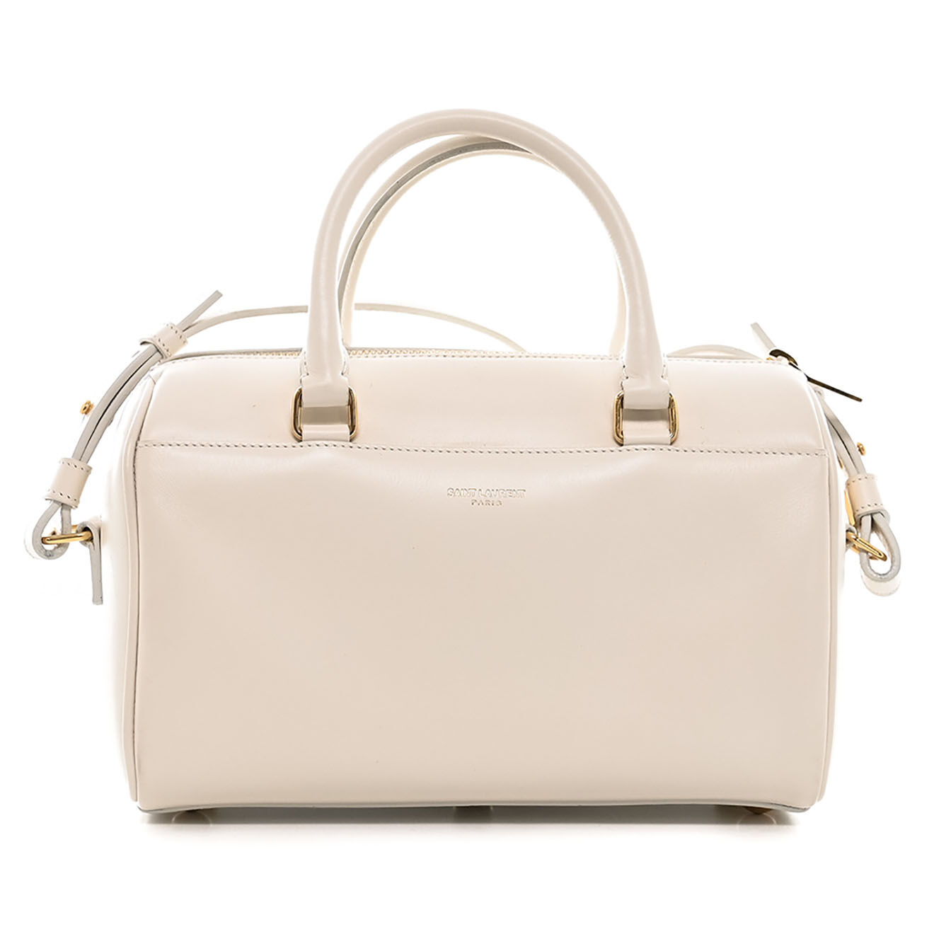 Saint Laurent Sac bandoulière Duffle en Cuir crème - Très bon état - L.22 cm