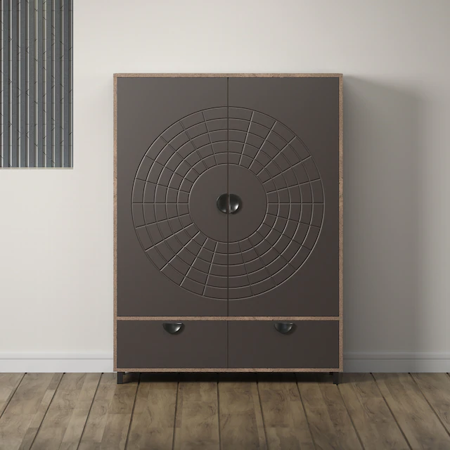 INOSIGN Highboard »Fusion« 1 Stk. tlg. Stauraumschrank mit besonderem Kreismuster - (B/T/H) 120/42/163 cm