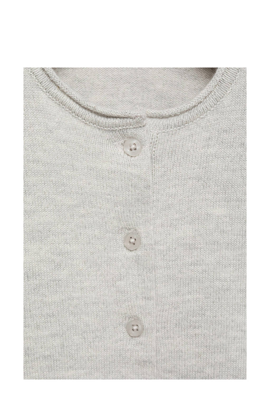 Mango Kids vest grijs melange fijn gebreid