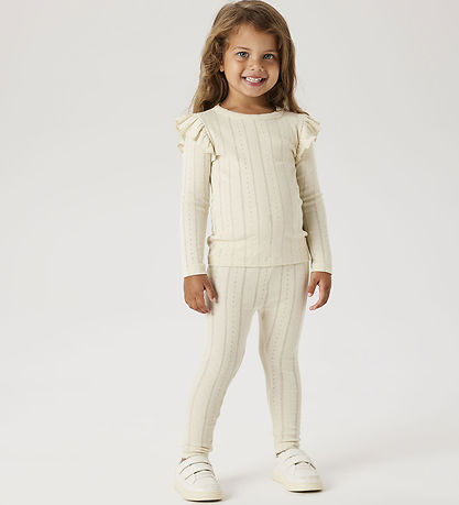 Name It Leggings - Noos - NmfJulia - Summer Sand m. Lochmuster