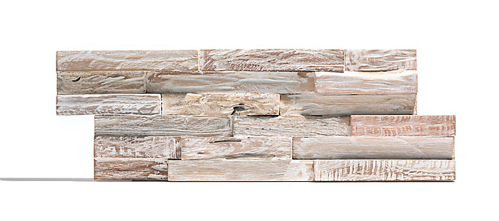 Plaquette de parement intérieur White Wash bois blanc (vendu à la pièce)